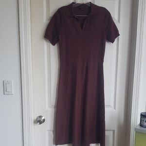 Ann Taylor Rich Brown Midi Dress